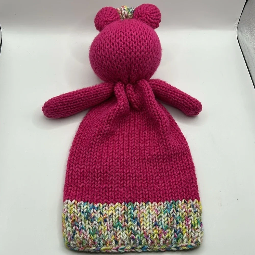 Baby lovey.  Handmade baby cuddle bear.